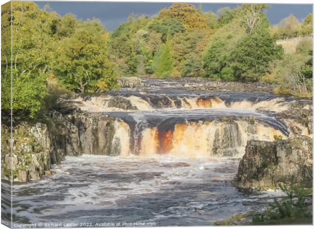 Autumn Drama at Low Force Waterfall, Teesdale Canvas Print by Richard Laidler