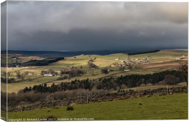 Ettersgill from Stable Edge in Dramatic Light Canvas Print by Richard Laidler