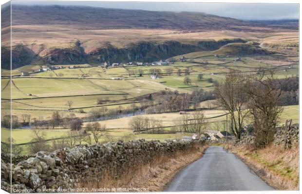 Down Miry Lane to Newbiggin and Holwick, Teesdale Canvas Print by Richard Laidler