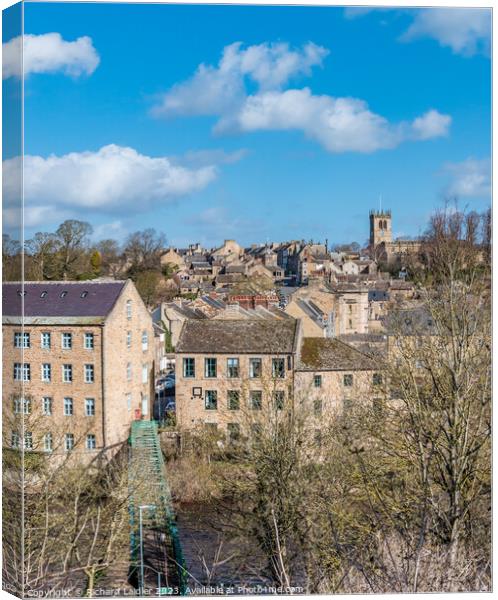 Barnard Castle Town in Early Spring Sun Canvas Print by Richard Laidler