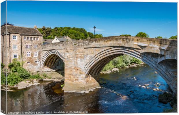County Bridge and River Tees, Barnard Castle, Teesdale Canvas Print by Richard Laidler