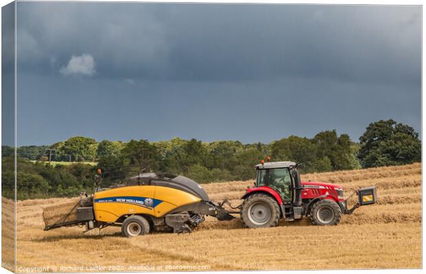 Wheat Harvest at Wycliffe Aug 2023 (6) Canvas Print by Richard Laidler