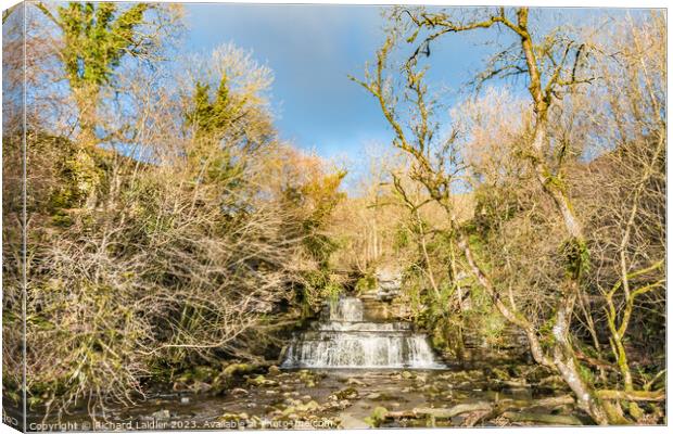 Cotter Force Waterfall, Wensleydale, Yorkshire Dales Canvas Print by Richard Laidler