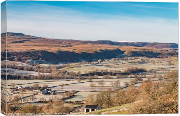 Towards a Frosty Holwick from Middle Side, Teesdale Canvas Print by Richard Laidler