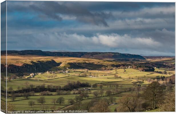 Winter Sun on Holwick, Teesdale Canvas Print by Richard Laidler