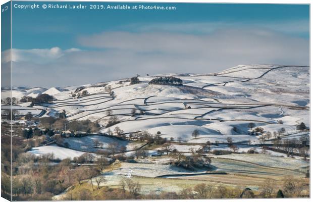 Kirkcarrion from Whistle Crag, Teesdale, in Winter Canvas Print by Richard Laidler