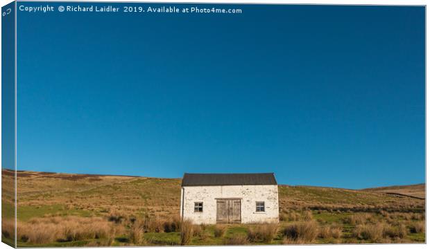 Solitary Barn at Snaisgill, Upper Teesdale Canvas Print by Richard Laidler