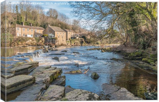 River Tees and Demesnes Mill, Barnard Castle Canvas Print by Richard Laidler