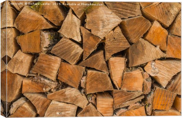 Split Firewood Log Stack Canvas Print by Richard Laidler