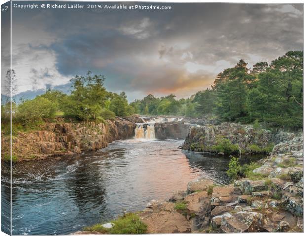 Low Force Waterfall on the Summer Solstice 3 Canvas Print by Richard Laidler