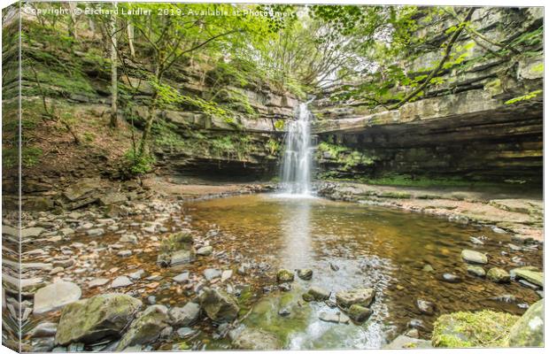 Summerhill Force & Gibsons Cave in Summer Canvas Print by Richard Laidler