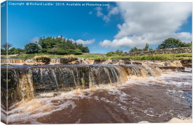 Sleightholme Beck Cascade 2 Canvas Print by Richard Laidler