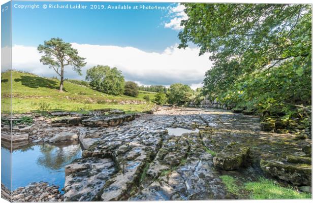 The River Greta at East Mellwaters 3 Canvas Print by Richard Laidler