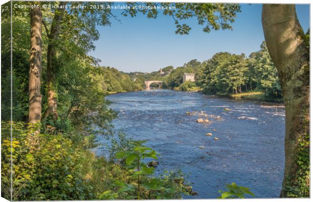 River Tees Towards County Bridge Barnard Castle Canvas Print by Richard Laidler