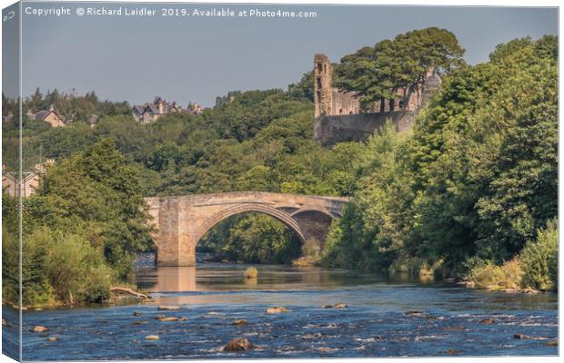 County Bridge and Castle, Barnard Castle, Teesdale Canvas Print by Richard Laidler