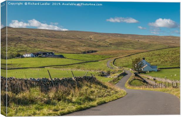 Harwood, Upper Teesdale, Hill Farms Canvas Print by Richard Laidler