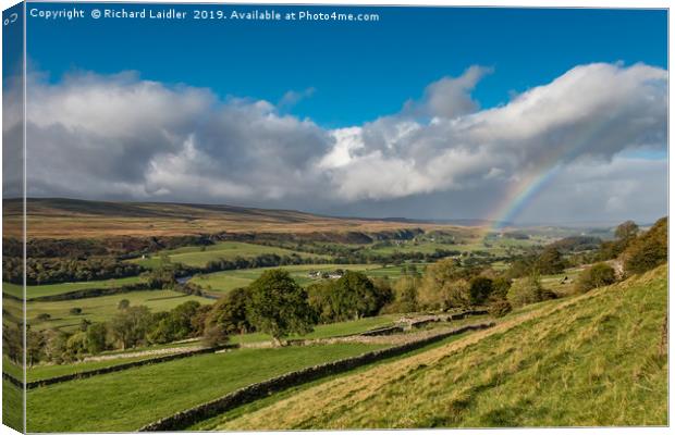 Rainbow at Holwick, Teesdale 1 Canvas Print by Richard Laidler