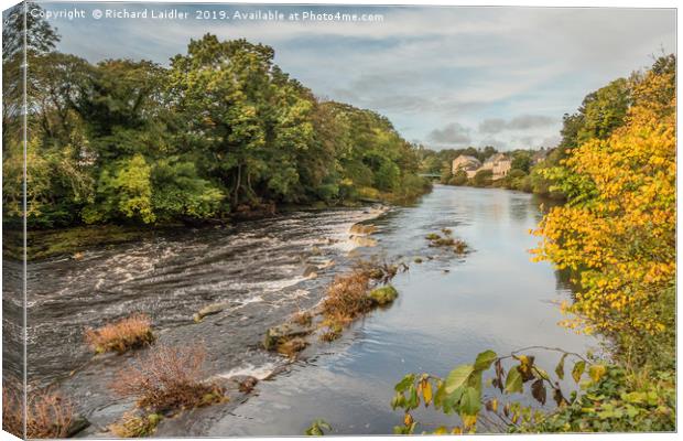 Autumn on the River Tees at Barnard Castle Canvas Print by Richard Laidler