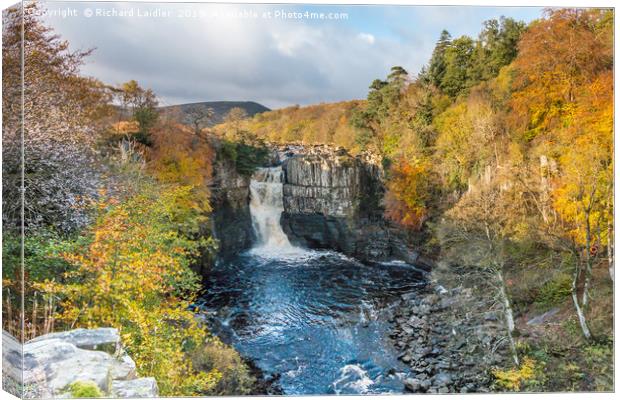 Autumn Colours at High Force Waterfall 1 Canvas Print by Richard Laidler