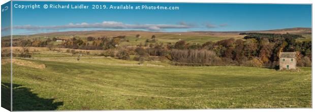 Upper Teesdale Panorama, Ettersgill to Bowlees Canvas Print by Richard Laidler