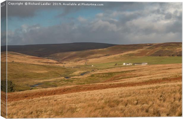 Winter Sun on Middle End Farm after Storm Atiyah Canvas Print by Richard Laidler