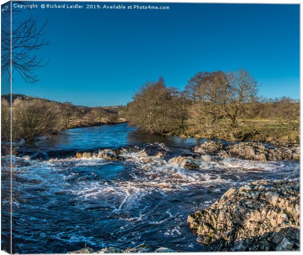 Winter Sun on the River Tees in Upper Teesdale Canvas Print by Richard Laidler