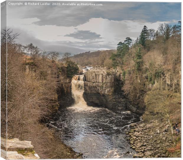 Winter Sun on High Force Waterfall Teesdale Canvas Print by Richard Laidler