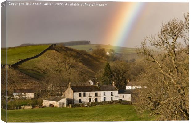 Rainbow's End at Dirt Pit Farm, Teesdale (2) Canvas Print by Richard Laidler