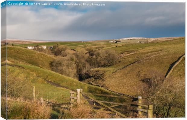 Bank Top and Scar End Farms, Ettersgill, Teesdale Canvas Print by Richard Laidler