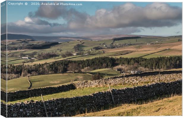 Ettersgill and Upper Teesdale from Stable Edge Canvas Print by Richard Laidler