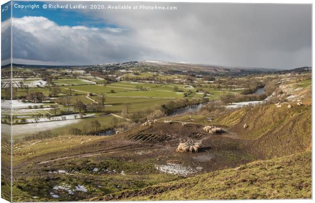 Teesdale and Lunedale from Whistle Crag in Winter Canvas Print by Richard Laidler