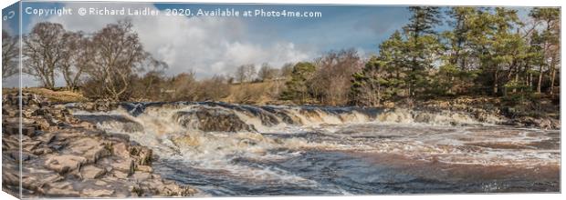 Low Force Cascade Panorama from the Pennine Way Canvas Print by Richard Laidler