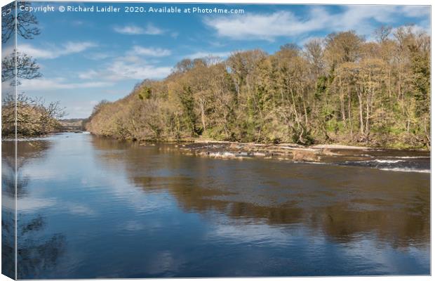 Early Spring on the River Tees at Wycliffe Canvas Print by Richard Laidler