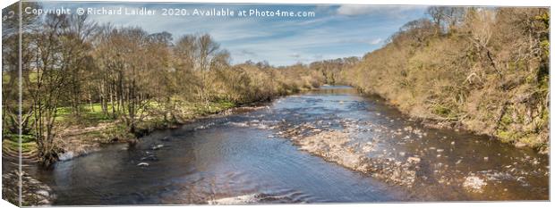 The River Tees from Whorlton Bridge Panorama Canvas Print by Richard Laidler