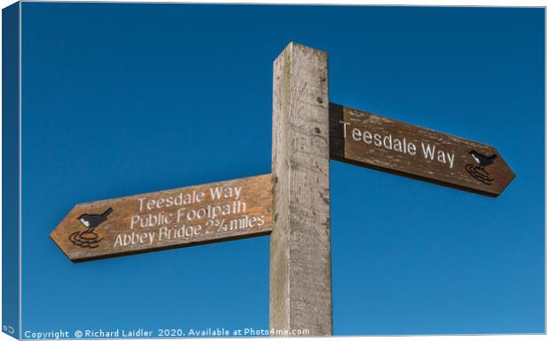 Teesdale Way Signpost Canvas Print by Richard Laidler