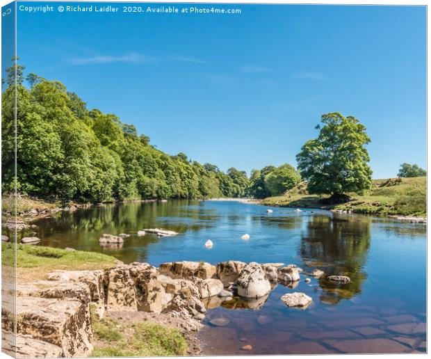 The River Tees at Rokeby in Summer (2) Canvas Print by Richard Laidler