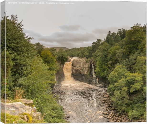 A Swollen River Tees at High Force Waterfall Canvas Print by Richard Laidler