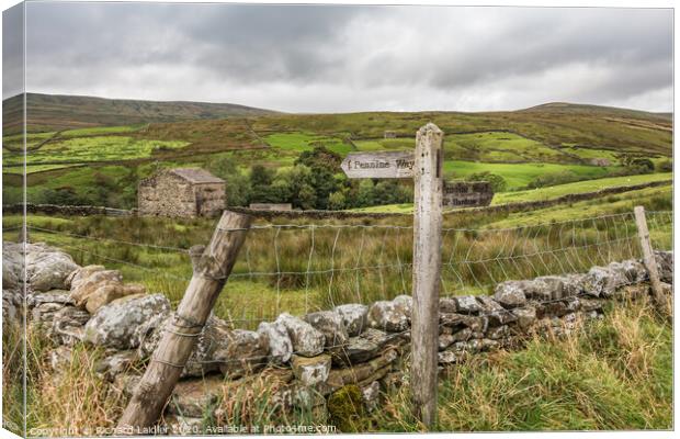 To Hardraw Eight Miles on the Pennine Way Canvas Print by Richard Laidler