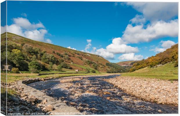 The Swale at Muker, Swaledale Canvas Print by Richard Laidler