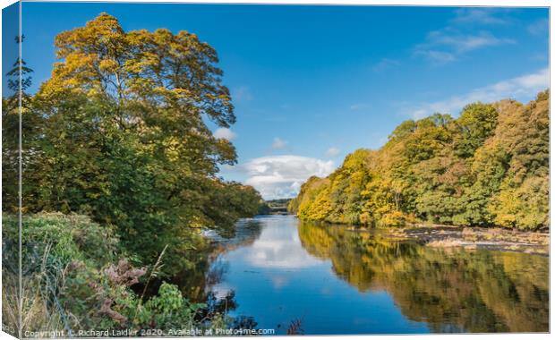 Autumn Reflections at Wycliffe Teesdale Canvas Print by Richard Laidler