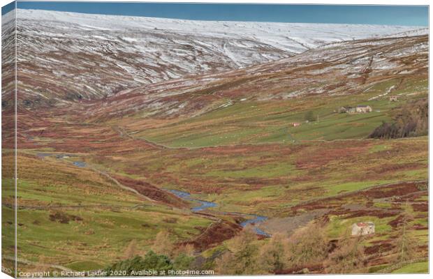 A wintry Hudes Hope Valley, Teesdale (1) Canvas Print by Richard Laidler
