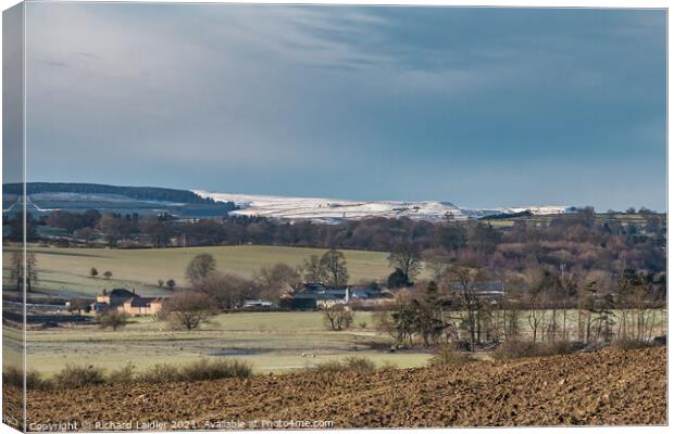 Thorpe Farm to The Stang in Winter Canvas Print by Richard Laidler