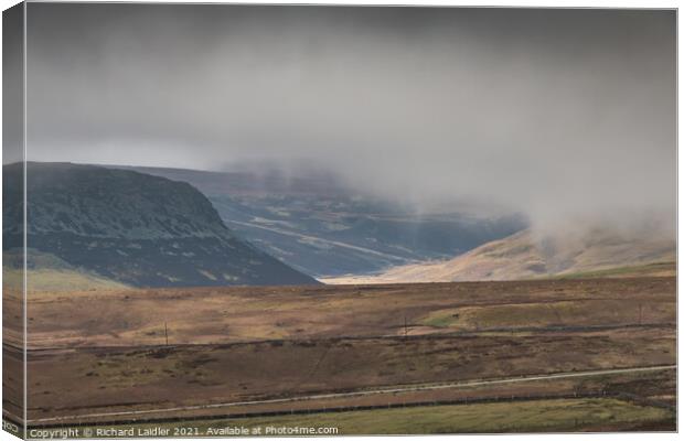 Clouds Lifting off Cronkley Scar and Widdybank Fell (2) Canvas Print by Richard Laidler