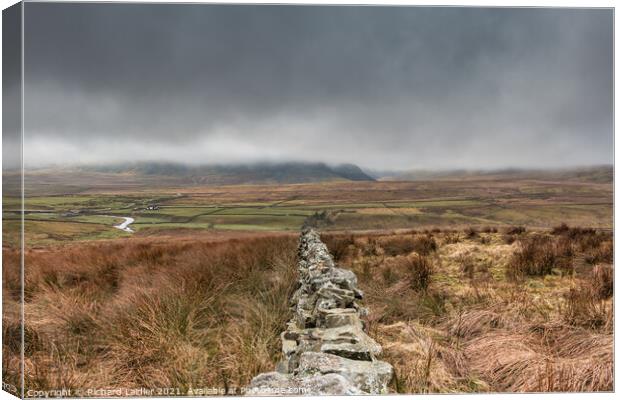 Clouds Lifting off Cronkley Scar and Widdybank Fell (1) Canvas Print by Richard Laidler