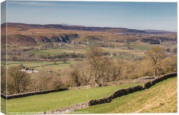 Over to Holwick, Teesdale in Spring (1) Canvas Print by Richard Laidler