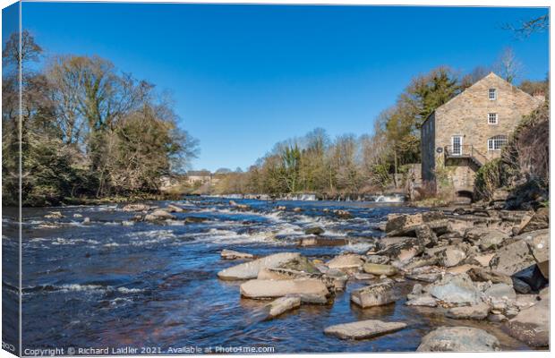 The River Tees and Demesnes Mill, Barnard Castle,  Canvas Print by Richard Laidler