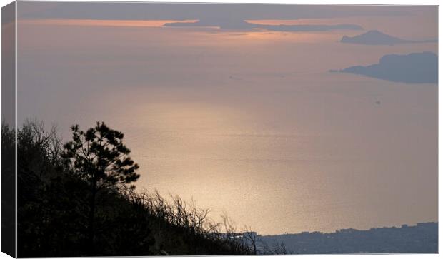 View from Mount Vesuvius at dusk Canvas Print by Lensw0rld 