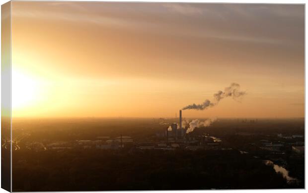 Sunset in the Ruhr region, Germany's main industrial area Canvas Print by Lensw0rld 