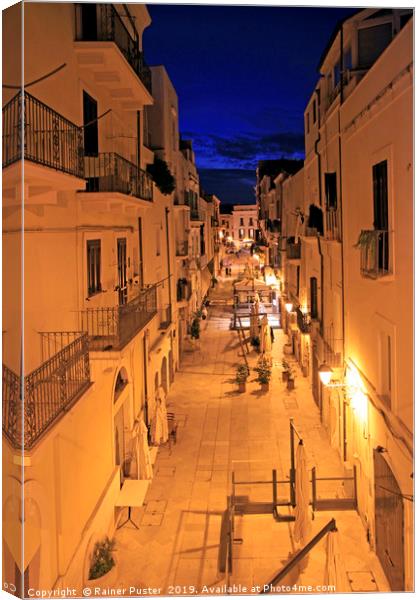 The old town of Bari, Italy, at night Canvas Print by Lensw0rld 