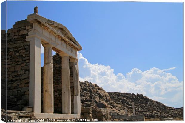 Ancient Greek ruins on Delos, Greece Canvas Print by Lensw0rld 